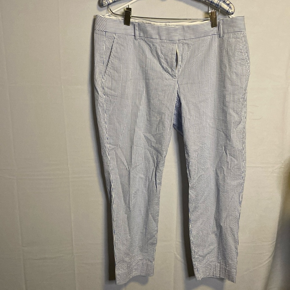 J crew blue and white pants